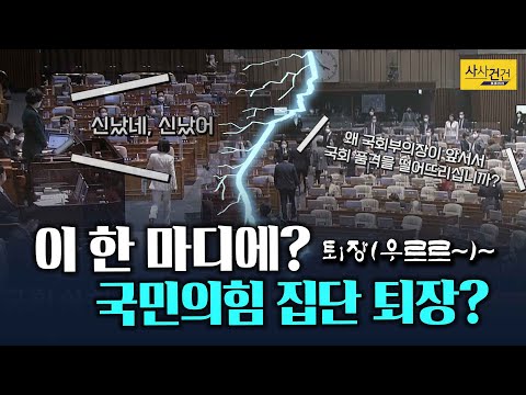 [싸꼰_짝막영상] 국민의 힘 집단 퇴장? 국회 부의장의 한 마디?_210421(수)