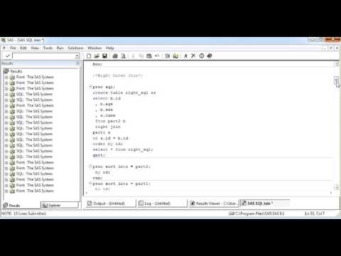 Outer Join -left and Right in SAS- Proc SQL