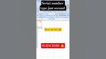 SERIAL NUMBER TYPE JUST SECOND IN EXCEL SHEET #shorts #VIRAL