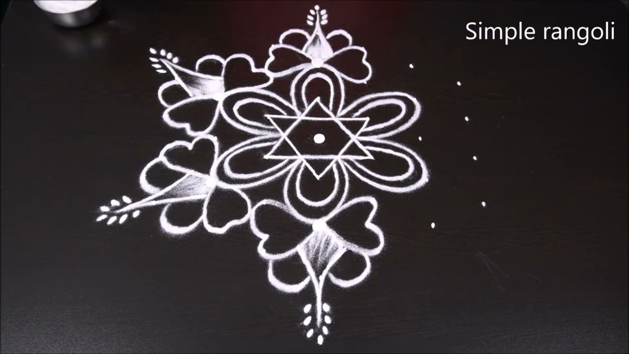 New star rangoli designs for beginner's with 7x4 dots | Simple ...