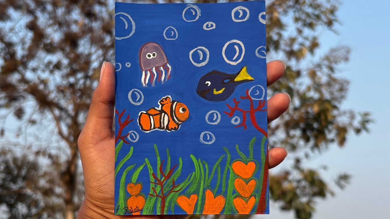 How To Paint Finding Nemo | Easy | Step By Step Tutorial | Painting |