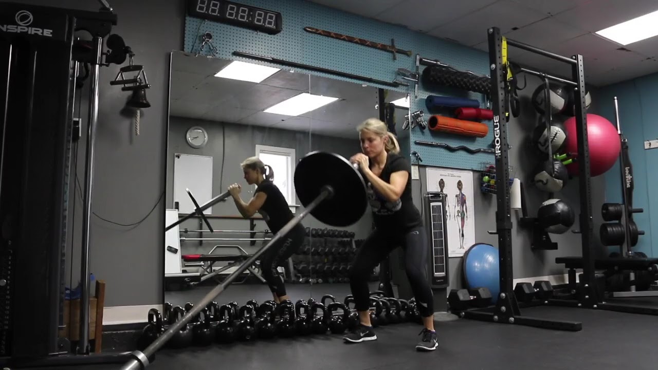 Landmine Squat to Press - YouTube