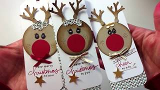 Punch art reindeer + Tree Builder Punch Stampin Up