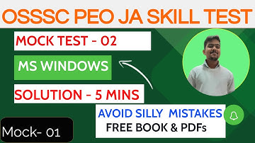 MS Windows 2 Solutions/ OSSSC SKILL TEST 2023 / ODISHAIQ MOCK TEST SERIES/ OSSSC SKILL TEST MOCKTEST