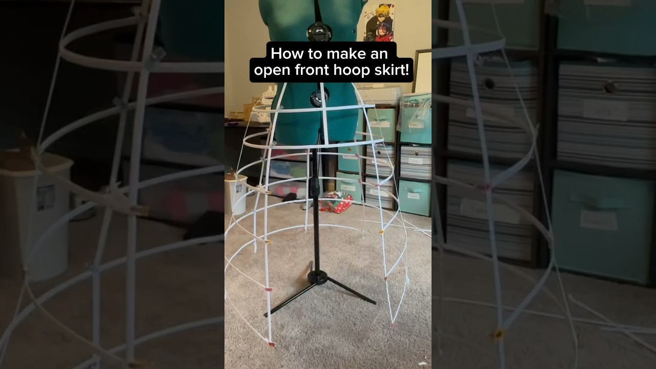 How to make a hoop skirt! (1 min version) #cosplay #sewing #hoopskirt #tutorial #crafting #costume