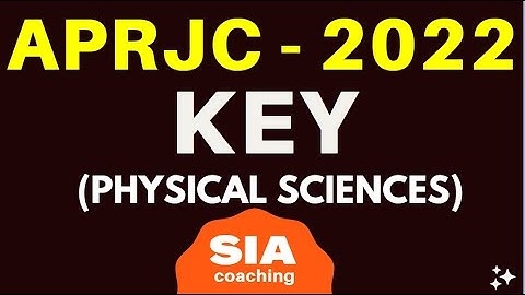 APRJC 2022 KEY (PHYSICAL SCIENCES) || 05-06-2022 || SIA Coaching