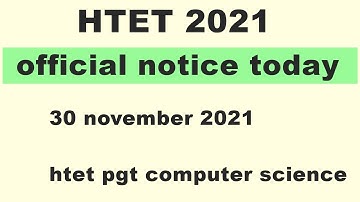 htet 2021 latest  || htet pgt computer science 2021