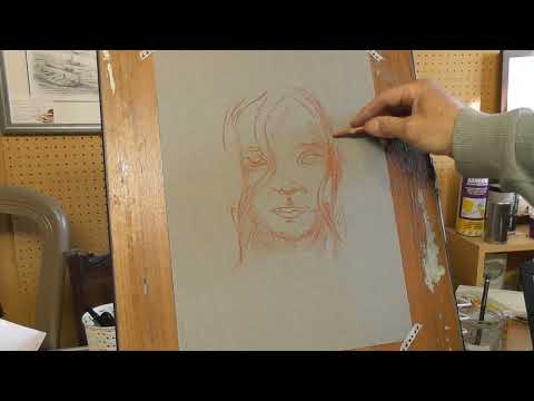 Conte Crayon portrait tutorial by John Etheridge