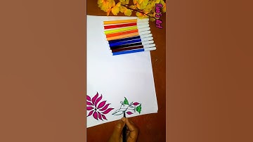 Flower page border  design 🥰Lotus design #viral #shorts#youtube#art #projectdesigns #drawing