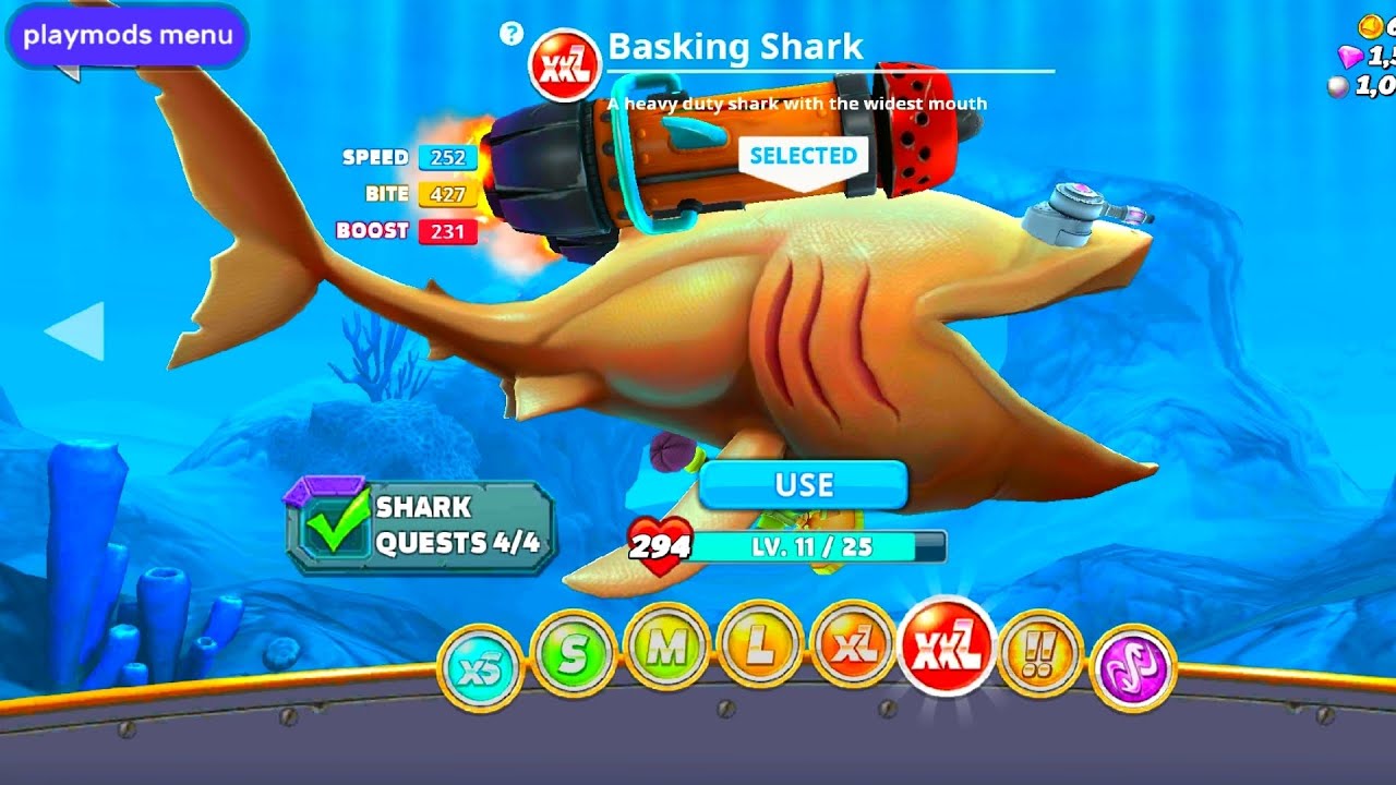 Hungry Shark World Mod Menu Unlimited Money & Unlock All Shark Game
