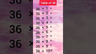 Table Of 36