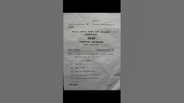 BCA Rusa 6th semester question paper 📜// computer networks ।।