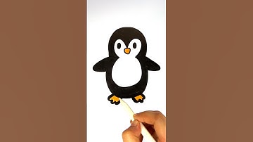 How to Draw a PENGUIN Tutorial for Kids in Easy Way. 🐧 #drawing #shortsforkids #shorts