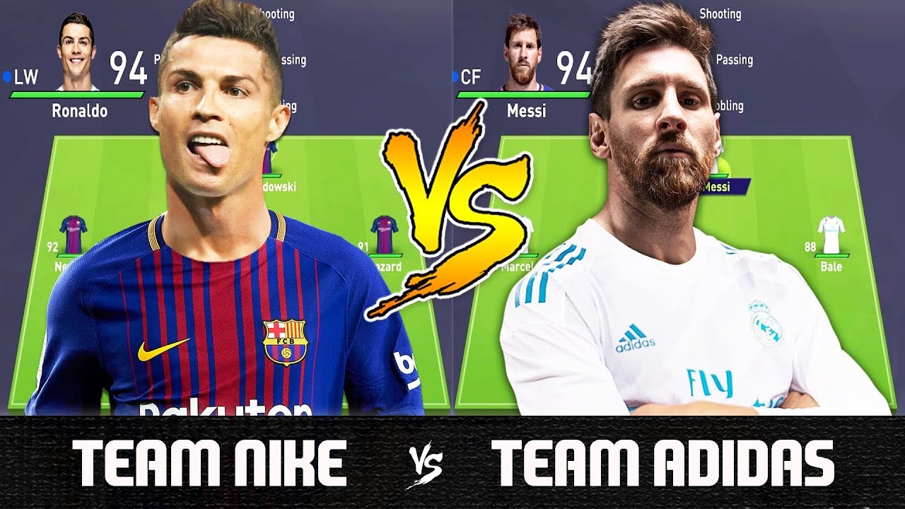 Team Nike VS Team Adidas - FIFA 18 Experiment - YouTube