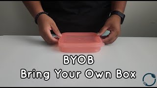 BYOB Features 🌱 Collapsible, Reusable To-Go Container with Attached Lid
