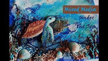 Mixed Media Art Canvas Under The Sea