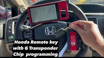 How To Program Remote key with G Transponder Chip Honda Civic , Accord , Cr-v , 2013-2019 #autelkm