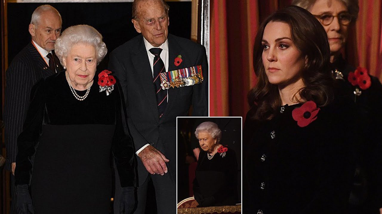 Stunning Kate Middleton and Solemn Queen pay respect to the fallen at
