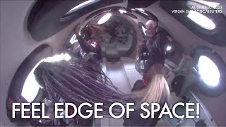 Virgin Galactic blasts three tourists to edge of space aboard VSS Unity spaceplane