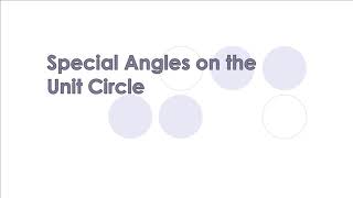 Unit Circle part 2 - Common angles on the Unit Circle