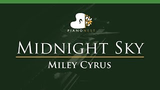 Miley Cyrus - Midnight Sky - Lower Key Piano Karaoke Instrumental