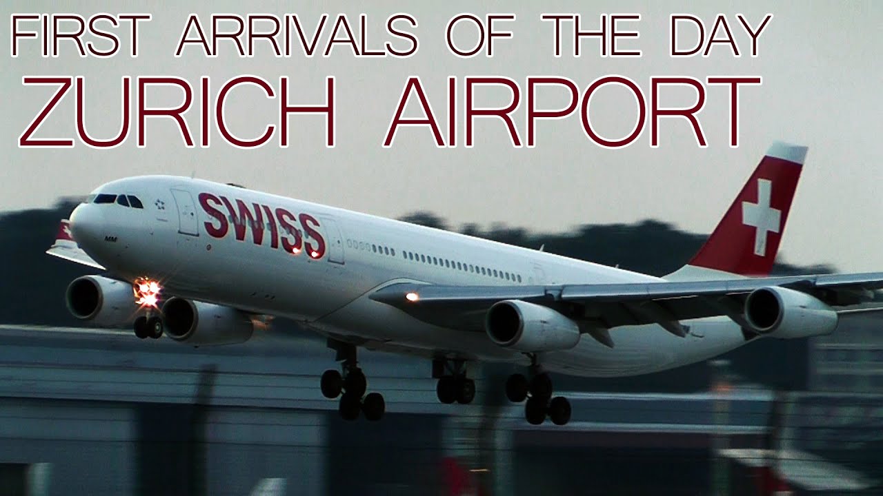 First Arrivals of the Day || Early Morning Sunrise at Zürich Airport  - 787, 777, A340, A330