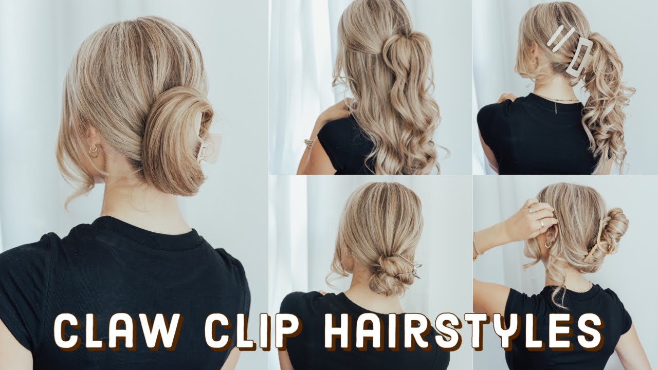 Cute Half-Up Half-Down Claw Clip Hairstyles | How To Claw Clip Hair -  YouTube