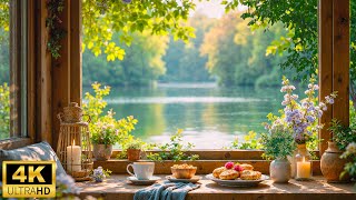 Soft Morning Piano in a Peaceful Summer Coffee Shop 🌳 Relaxing Music for Stress Relief screenshot 3