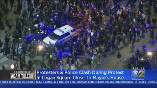 Protesters, Police Clash In Logan Square Close To Mayor's House