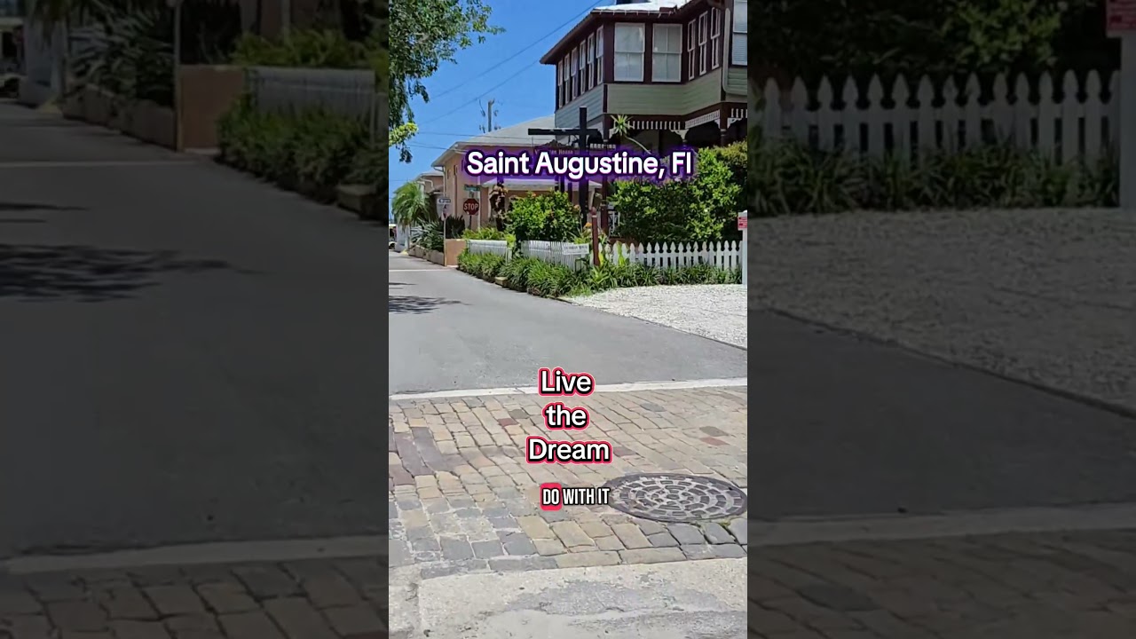 Downtown St. Augustine street walking 