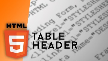 HTML - Table Header