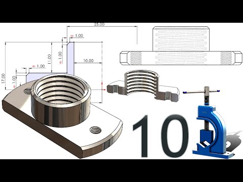 Neck Solidworks 10-Project 45| One-Sided Pipe Vise (Open Type) | SolidWorks Tutorial ...