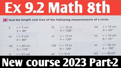 Exercise 9.2 Class 8 Math new course 2023| unit 9 Ex 9.2 Math 8 kpk and Punjab Textbook Part-2 SNC