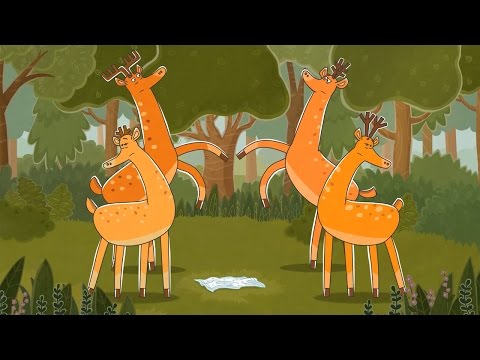Песня 'Ночь День' (песенка из мультфильма Там были олени) 13+