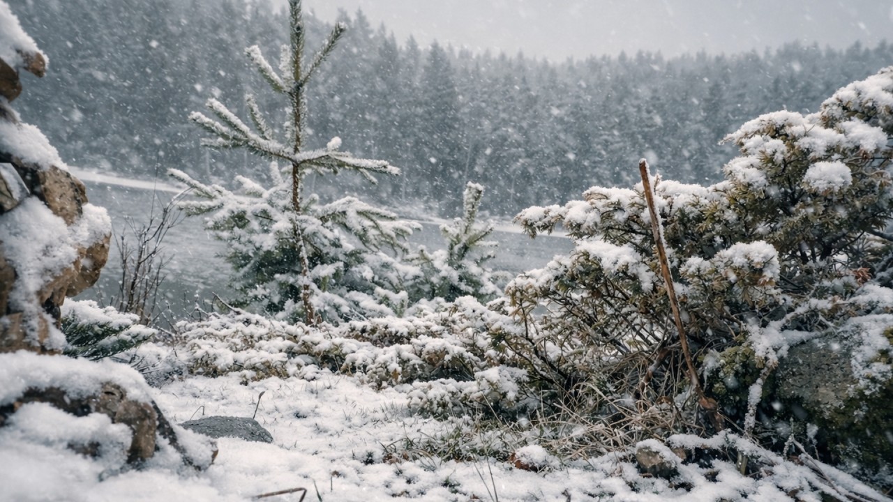 Relax by the lake Heavy Snow & Fierce Thunder