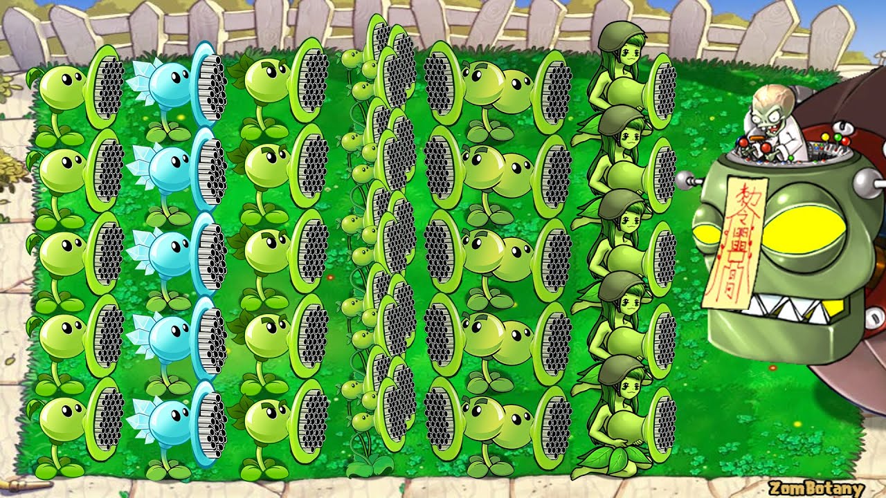 All Pea PvZ Vs Girl Gatling Pea Vs All Zombies PvZ Vs Dr Zomboss Plants ...