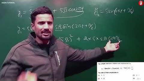 Two simple harmonic motions are represented by y₁ = 5[sin 2nt + √3 cos 2nt], Y₂ = 5 sin...QN 21