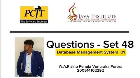 Question Set 48 | Database Management System | Java Institute