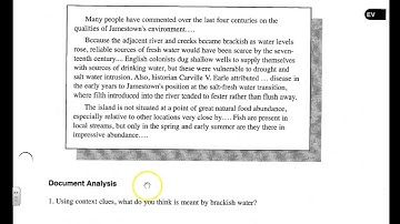 Jamestown Mini-Q: Document A tutorial and content notes