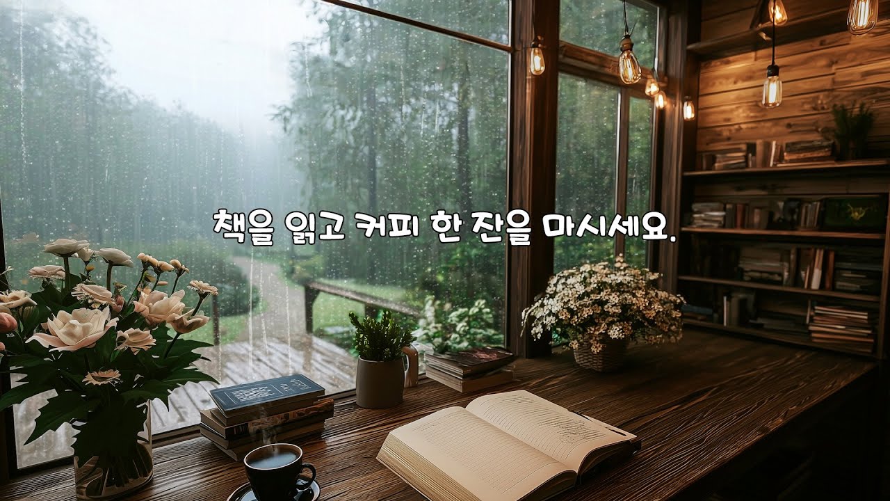 [Playlist] 숲속 도서관에 내리는 비｜독서와 휴식을 위한 잔잔한 피아노 선율 | Rain Falling in the Forest Library
