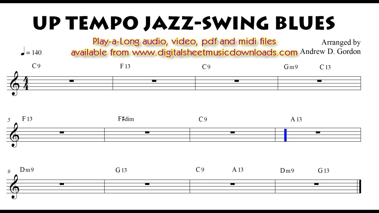 JazzSwing Blues Full Band PlayALong to practice with YouTube