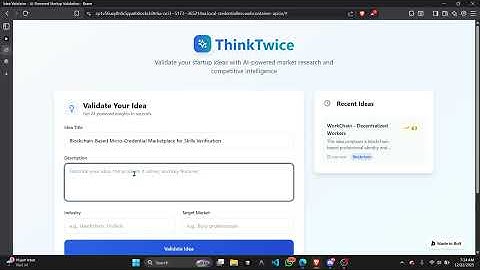 ThinkTwice | AI-Powered Idea Validator