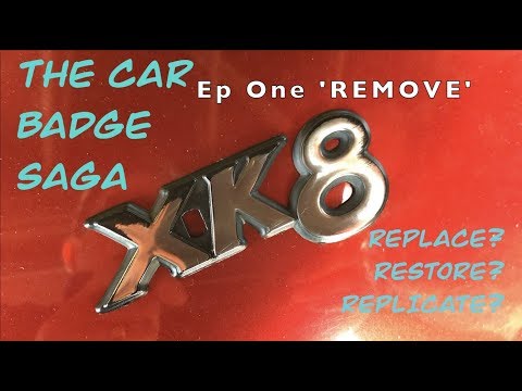 plastic car badge removal from Jaguar XK8