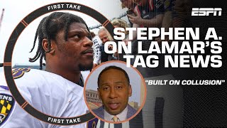 Stephen A. on Lamar Jackson: The non-exclusive franchise tag is 'built in collusion' | First Take