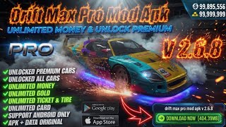 Download Drift Max Pro Mod Apk V2.6.8 Terbaru 2025 - Unlimited Money & Unlock All Cars