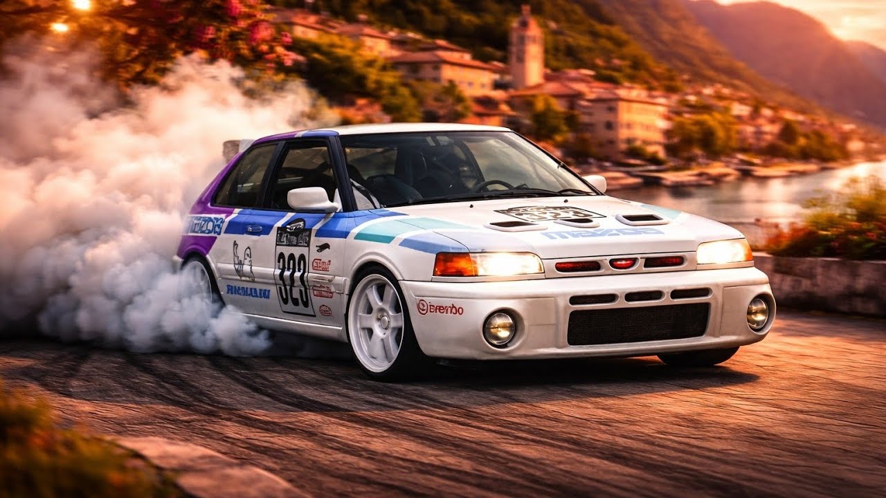 Mazda 323 Rally – Sunset Drift by Lake Como - YouTube