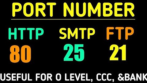 Port Number ll Most important Topic For O Level  ,CCC ,And All Competitive Exam ll By Ahamad Sir