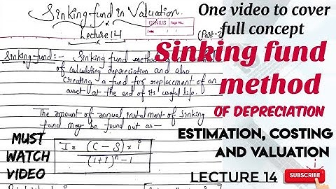 sinking fund method of depreciation | with solved examples and pdf | estimation costing & valuation