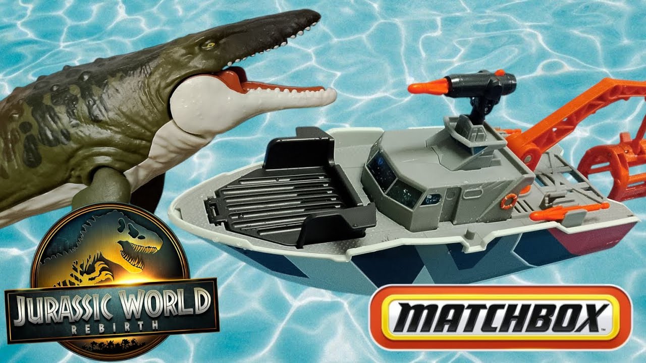 Matchbox Jurassic World Rebirth | Mosasaur & Rescue Boat Action Playset ...