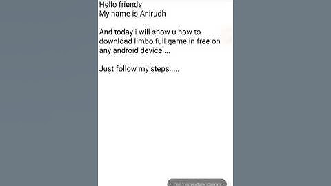 How to download limbo game free in any Android device with proof.